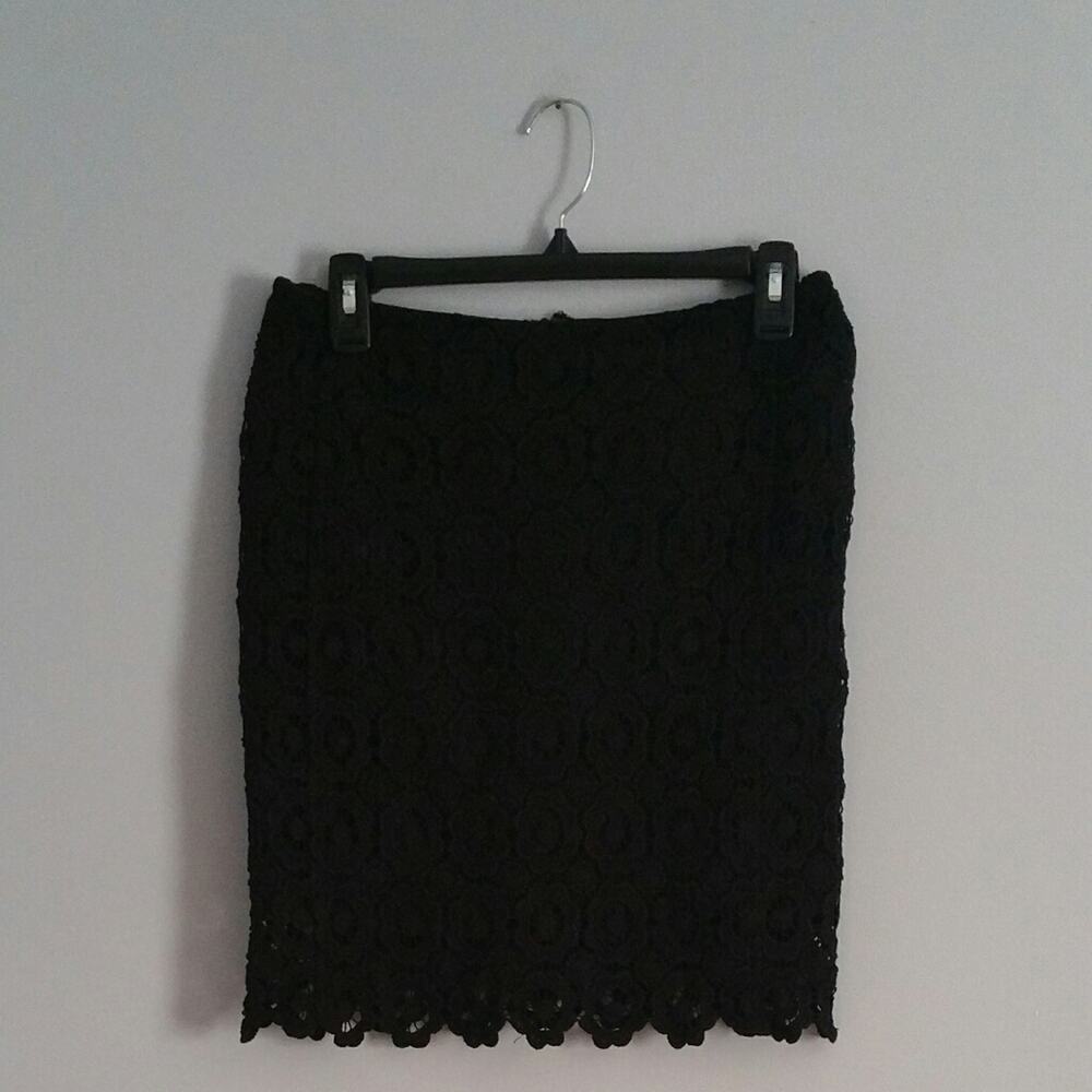 Joe Fresh Black Lace Pencil Straight Skirt Size 0